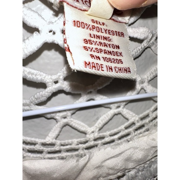 Sundance White Lace Crochet Shadow Dance Women's Top/Tunic Size‎ XS - Picture 3 of 7